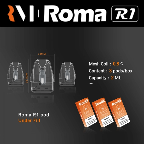 Roma R1空煙倉 3入組｜2ml防漏設計｜適配小蠻牛主機-1